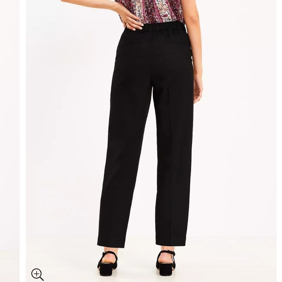 Loft Black Pull On Taper Pants Career Business size XS - Picture 11 of 11